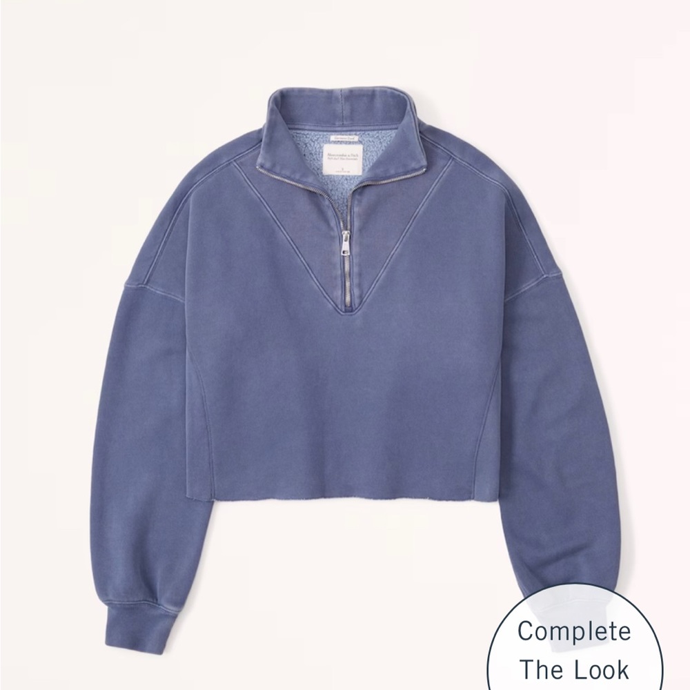 Abercrombie Essential Mini Sunday Cutoff Half-Zip Sweater